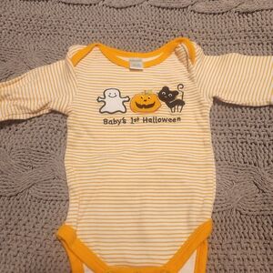Baby Gear Yellow and White Striped Onesie